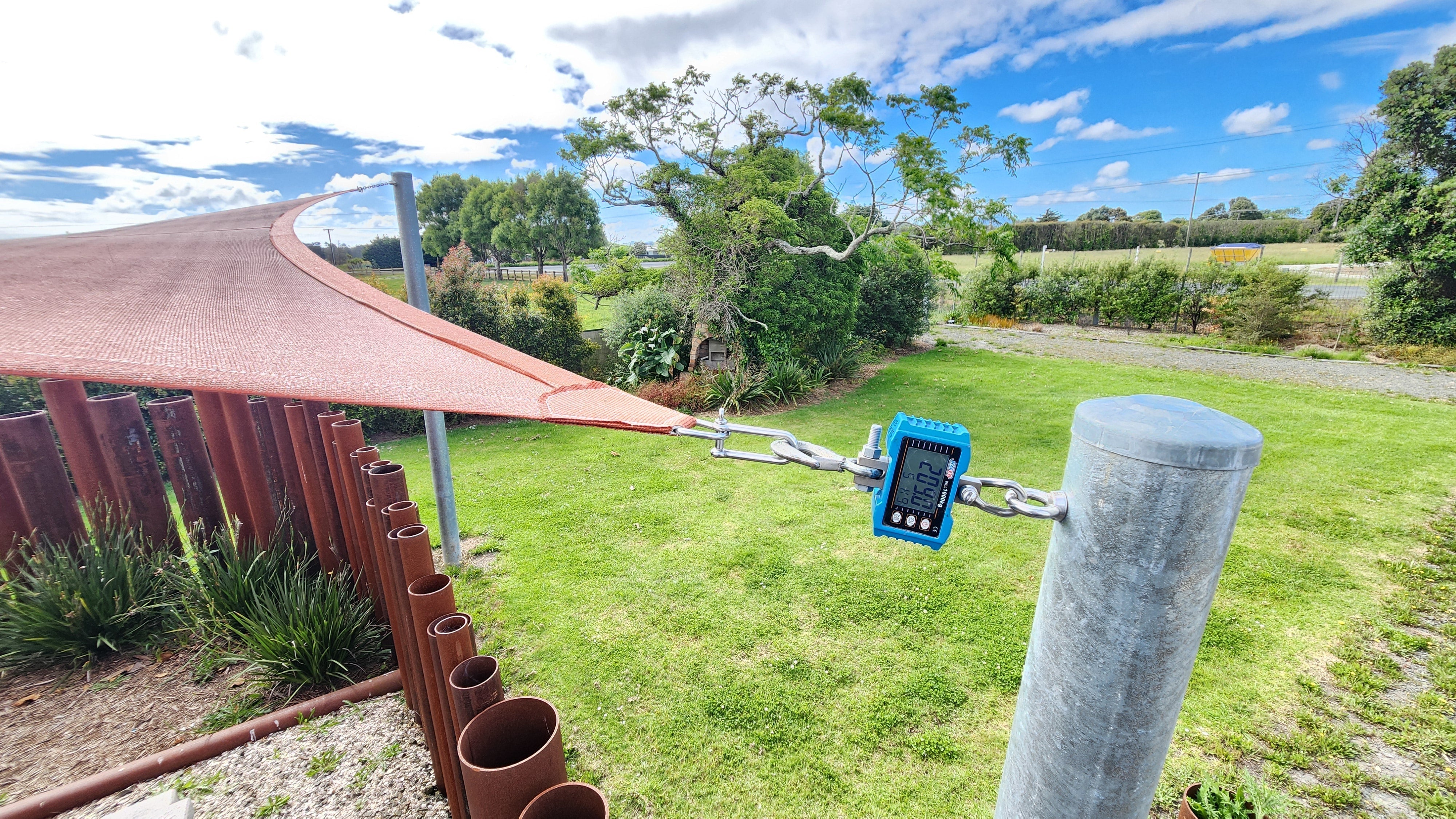 How much tension does a shade sail exert on its posts or fixings ?